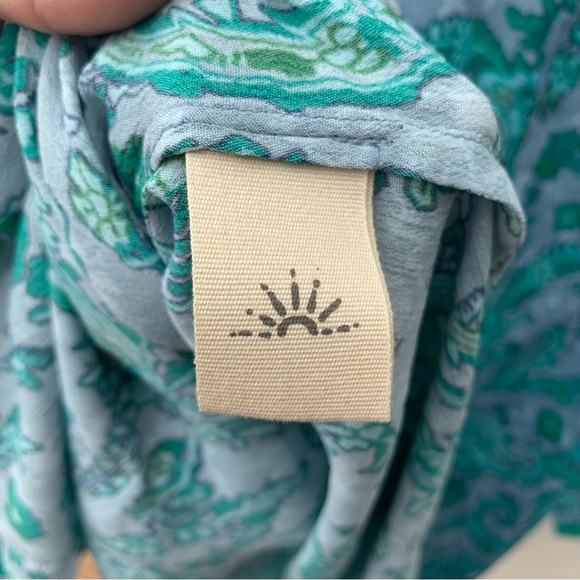 East UK Ladies Size XL Semi Sheer Tunic Blouse Loose Fit Oversized Teal Blue - Picture 8 of 9